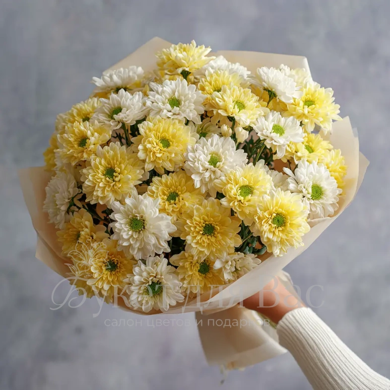 Монобукет из хризантем &laquo;Подарок сентября&raquo;