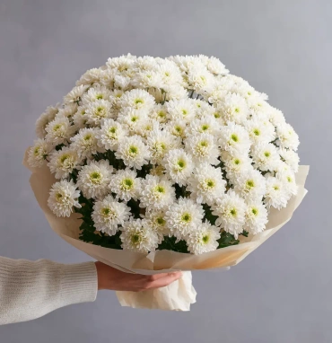 Монобукет из хризантем «Белое облако»