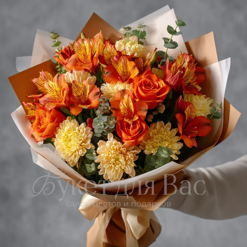 Букет с альстромериями &laquo;Тропический акцент&raquo;