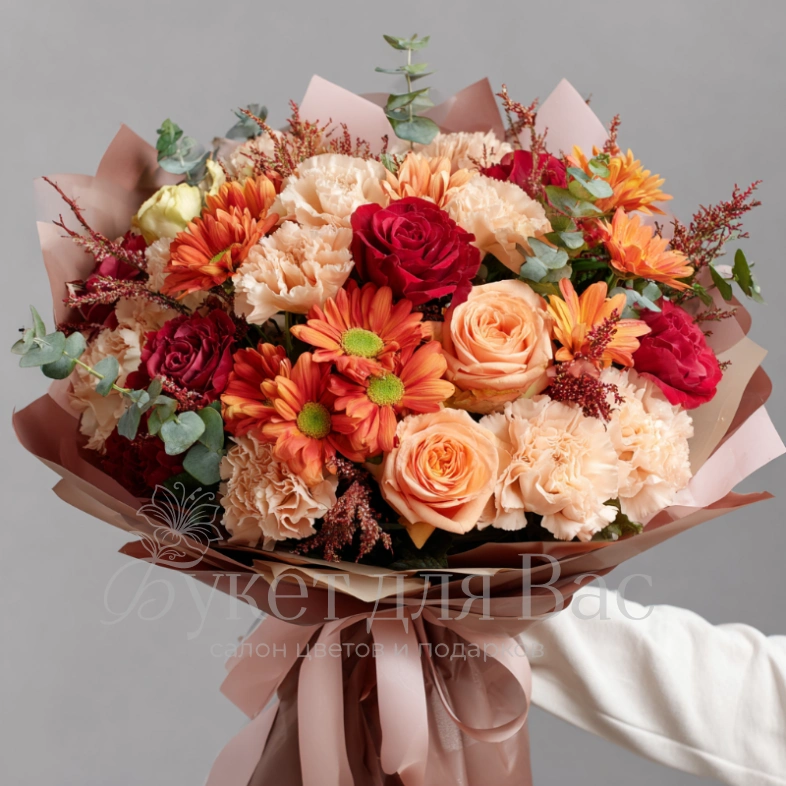 Букет с хризантемами &laquo;Листопад эмоций&raquo;