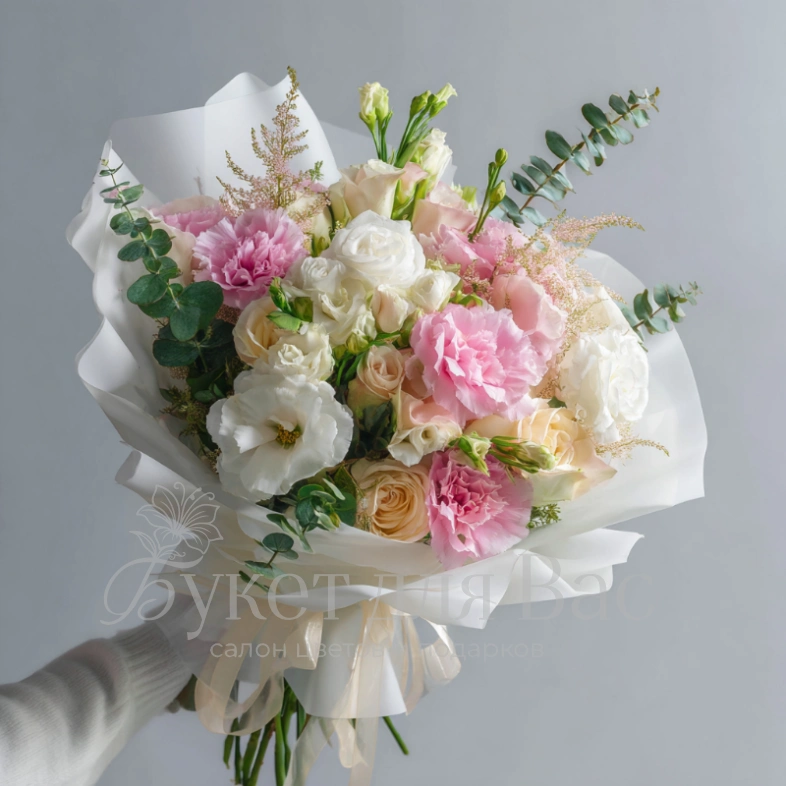 Букет с эустомами &laquo;Мягкое прикосновение&raquo;