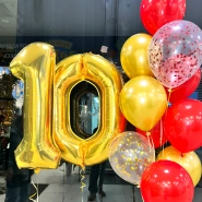 Сет из фольгированных цифр и латексных шаров 0