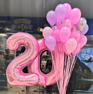 Сет из фольгированных цифр,латексных мини Шаров и коробки сюрприз 2