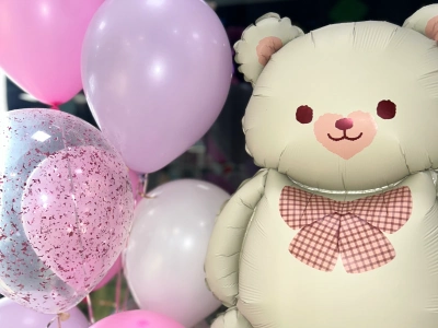 Сет из фонтана с нулевыми шарами и фольгированной фигурой