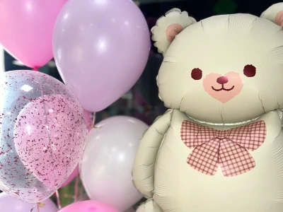 Сет из фонтана с нулевыми шарами и фольгированной фигурой