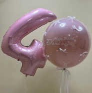 Сет с фольгированной цифрой, шаром &laquo;Гигант&raquo; и фонтаном из латесных шаров 1